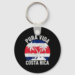 Llavero Bandera vintage de Costa Rica Pura Vida Playa Vera