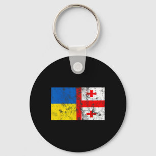 Llavero Bandera vintage de Ucrania Georgia amistad ucrania