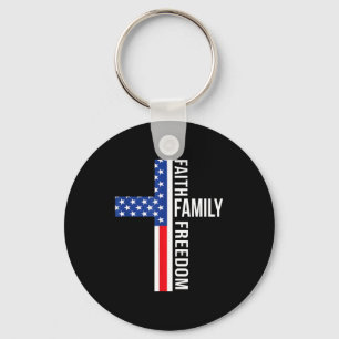 Llavero Bandera Vintage De Usa Fe Familia Dom Patriótico C