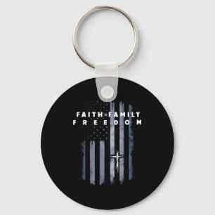 Llavero Bandera Vintage De Usa Fe Familia Dom Patriótico C