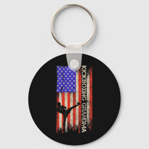 Llavero Bandera Vintage De Usa Luchadora De Mma Kickboxing