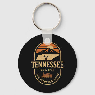 Llavero Bandera vintage Tn Tennessee Est 1796 naranja Usa