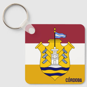 Llavero Bandera y escudo de Córdoba - ciudad, Argentina