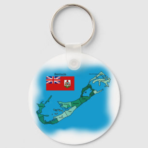Llavero Bandera y mapa de Bermudas