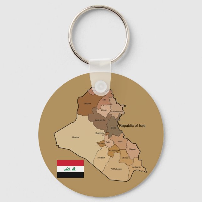 Llavero Bandera y mapa de Iraq (Anverso)