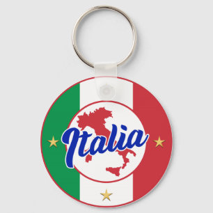 Llavero Bandera y mapa de Italia
