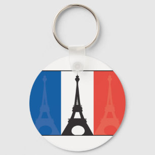 Llavero Bandera y torre Eiffel francesas