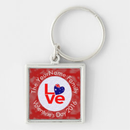 Llavero Banderas Australianas Letras Rojas AMOR Blanco sob