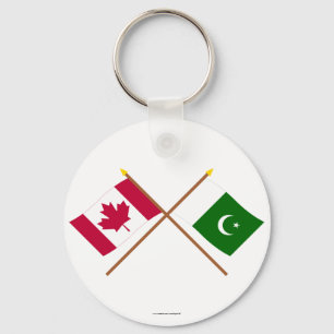Llavero Banderas cruzadas de Canadá y Pakistán