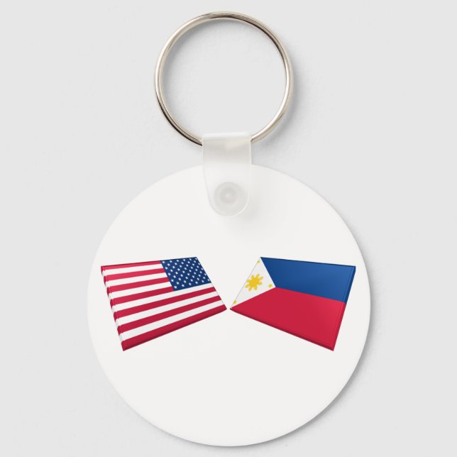 Llavero Banderas de Estados Unidos y Filipinas (Anverso)