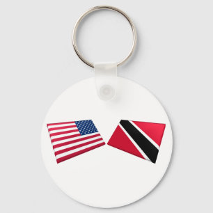 Llavero Banderas de Estados Unidos y Trinidad y Tobago