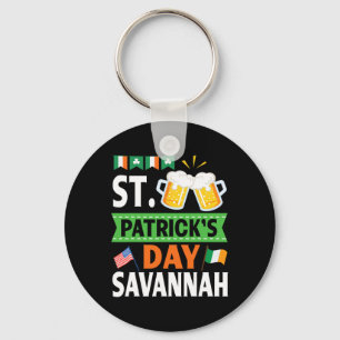 Llavero Banderas de Irlanda y EE. UU. Bebiendo cerveza Día