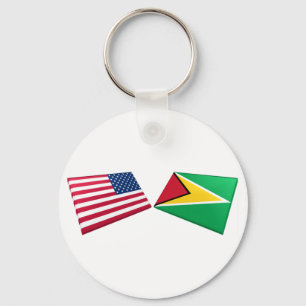 Llavero Banderas de los E.E.U.U. y de Guyana