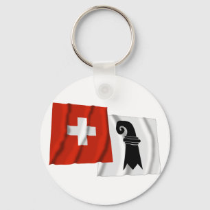 Llavero Banderas de ondear de estilo tradicional de Suiza 