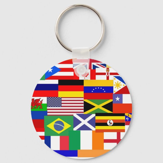 Llavero Banderas del collage mundial (Anverso)