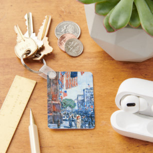 Llavero Banderas Quinta Avenida de Childe Hassam, Arte de 