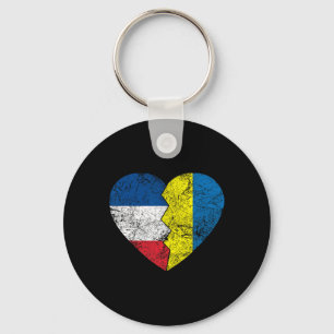 Llavero Banderas ucranianas francesas Corazón Francia Ucra
