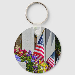 Llavero Banderas y flores