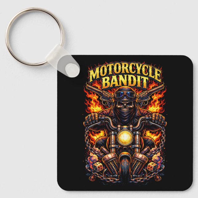 Llavero Bandido en Motocicleta (Anverso)