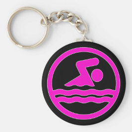 Llavero Bañera rosa brillante desnatación o cadena de clav