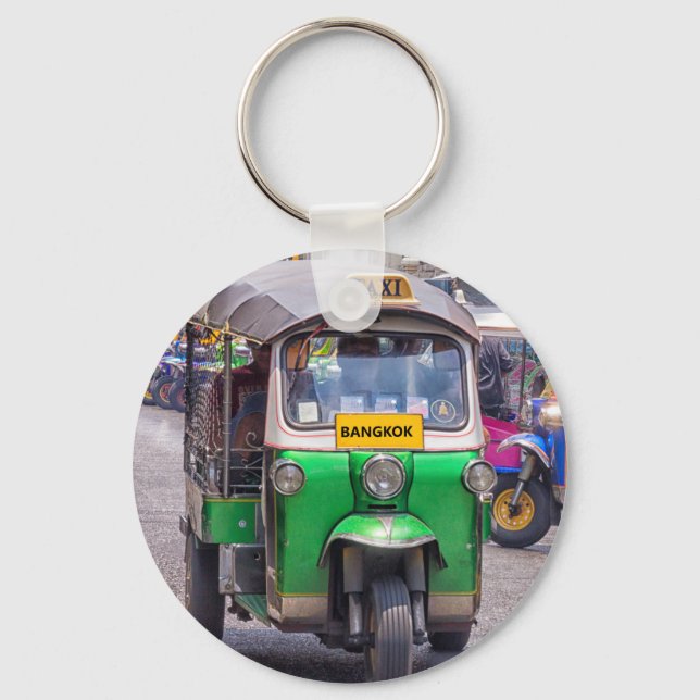Llavero Bangkok tuk tuk postcard (Anverso)