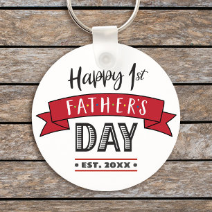 Llavero Banner rojo feliz primer día del padre Guay modern