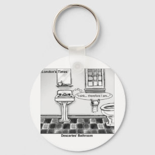 Llavero Baño de Descartes Funny Tees Mugs Tarjetas y Regal