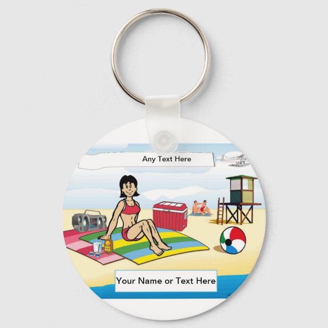 Llavero Baño de sol personalizado - Personalizado femenina (Anverso)