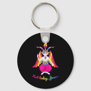 Llavero Baphomet arcoiris no hoy Jesús Kawaii Hail Satan
