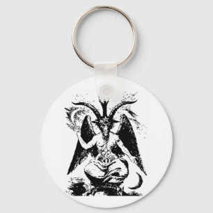 Llavero Baphomet negro vintage