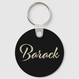 Llavero Barack Nombre whitegold Button Schlüsselanhänger