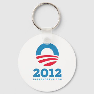Llavero Barack Obama 2012 "O" (blanco)
