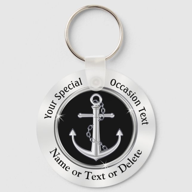 Llavero Barato, Personalizado, Anchor Keychain, Nautical (Anverso)