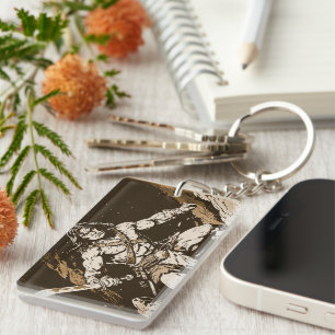 Llavero Bárbaro con Espadón Sepia Dorado Estilo Arte Pop