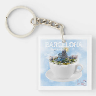 Llavero Barcelona en un Skyline de la Sagrada Familia