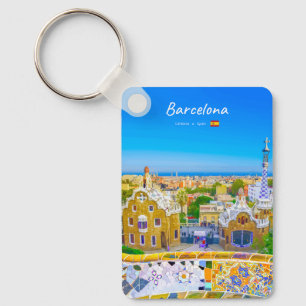 Llavero Barcelona, España - Park Guell Mosaico Clásico Gau