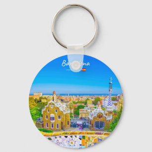 Llavero Barcelona, España - Parque Güell Mosaico Gaudí