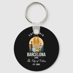 Llavero Barcelona España Skyline Souvenirs Vacaciones fami