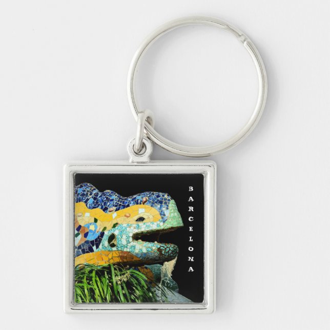 Llavero Barcelona, Gaudi - lagarto, España - ciudad (Frente)