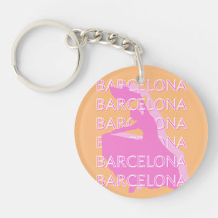 Llavero Barcelona Travel Art, España Travel Art, Naranja