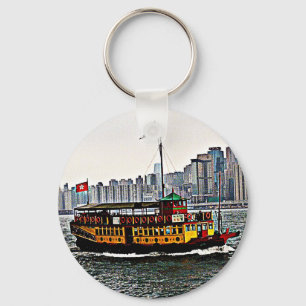 Llavero Barco chino Victoria Harbour Hong Kong
