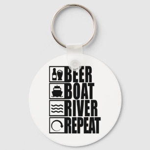 Llavero Barco de cerveza río repetir bebiendo río vida