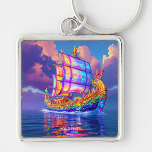Llavero Barco de colores de arcoiris bandidos con fantasía