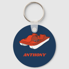 Llavero Barco de pedal rojo, azul blanco personalizado