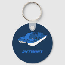 Barco de pedales azul y blanco personalizado