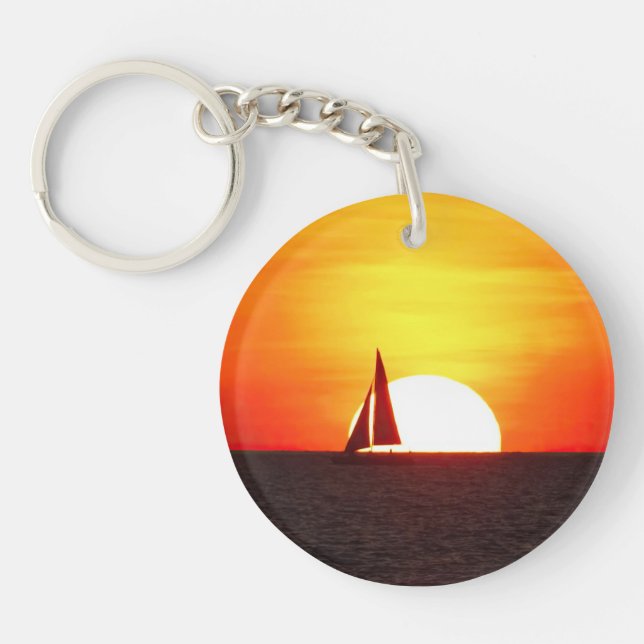 Llavero Barco de vela al atardecer (Frente)
