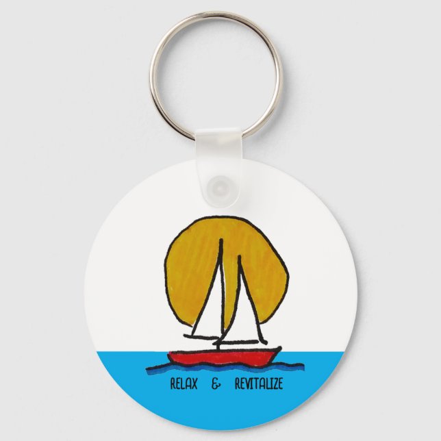 Llavero Barco de vela al sol - Relájese y revitalice (Anverso)