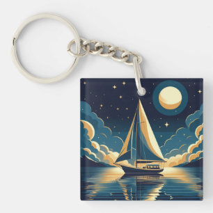 Llavero Barco de vela por la noche