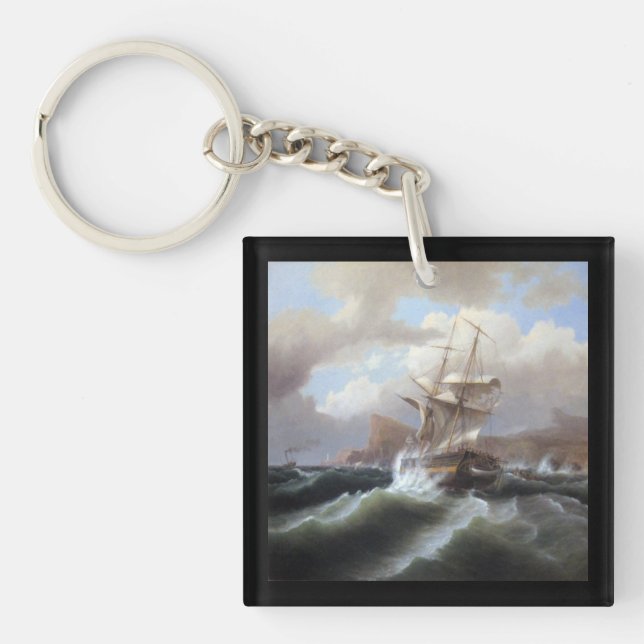 Llavero Barco estadounidense en peligro 1841 (Frente)