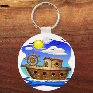 Llavero Barco Pesquero Dibujo Animado 
